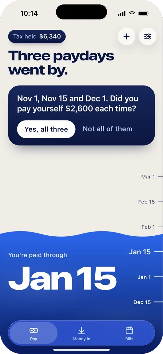 Three paydays went by. Did you pay yourself $2,600 each time?